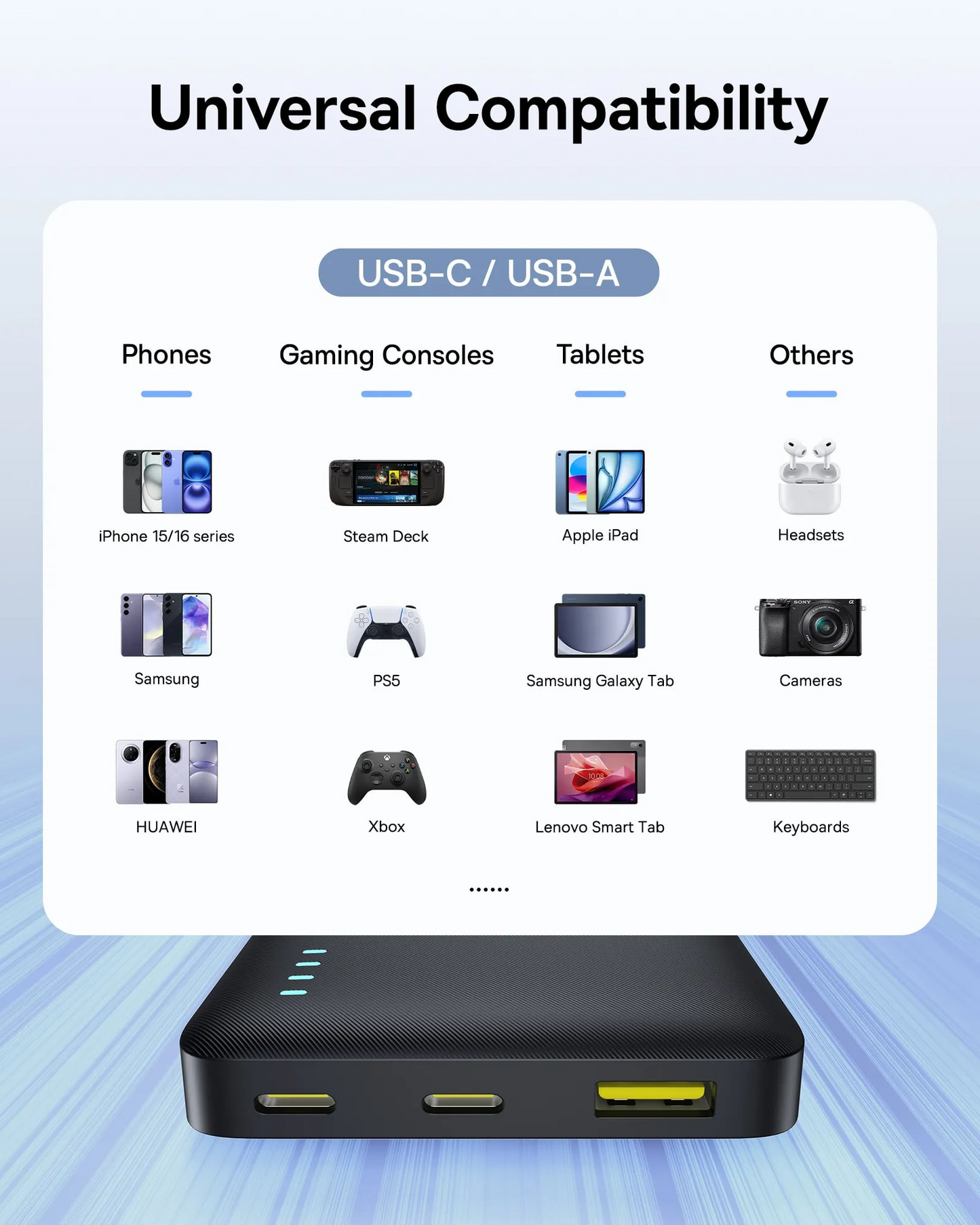 Externá batéria Baseus EnerFill FP21, 10000mAh, 22.5W, QC + PD, 1 x USB-A - 2 x USB-C, Čierna P1008210D123-00