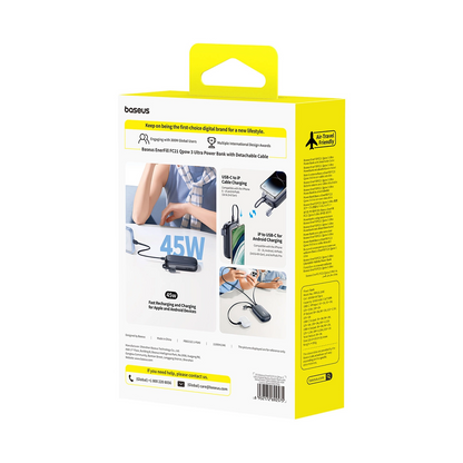 Externá batéria Baseus EnerFill FC21 QPow 3 Ultra, 20000mAh, 45W, QC + PD, 1 x USB-A - 1 x USB-C, Čierna E0027P00