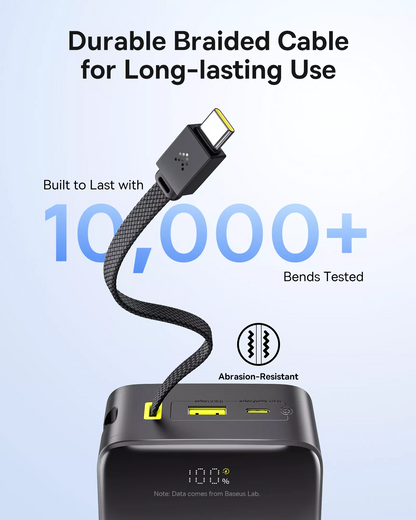 Externá batéria Baseus EnerFill Bipow2 Pro, 30000mAh, 22.5W, QC + PD, 1 x USB-A - 2 x USB-C, Čierna E0028100