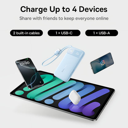 Externá batéria Baseus EnerFill FC11, 20000mAh, 22,5W, QC + PD, 1 x Lightning - 1 x USB-A - 2 x USB-C, modrá E0027S06