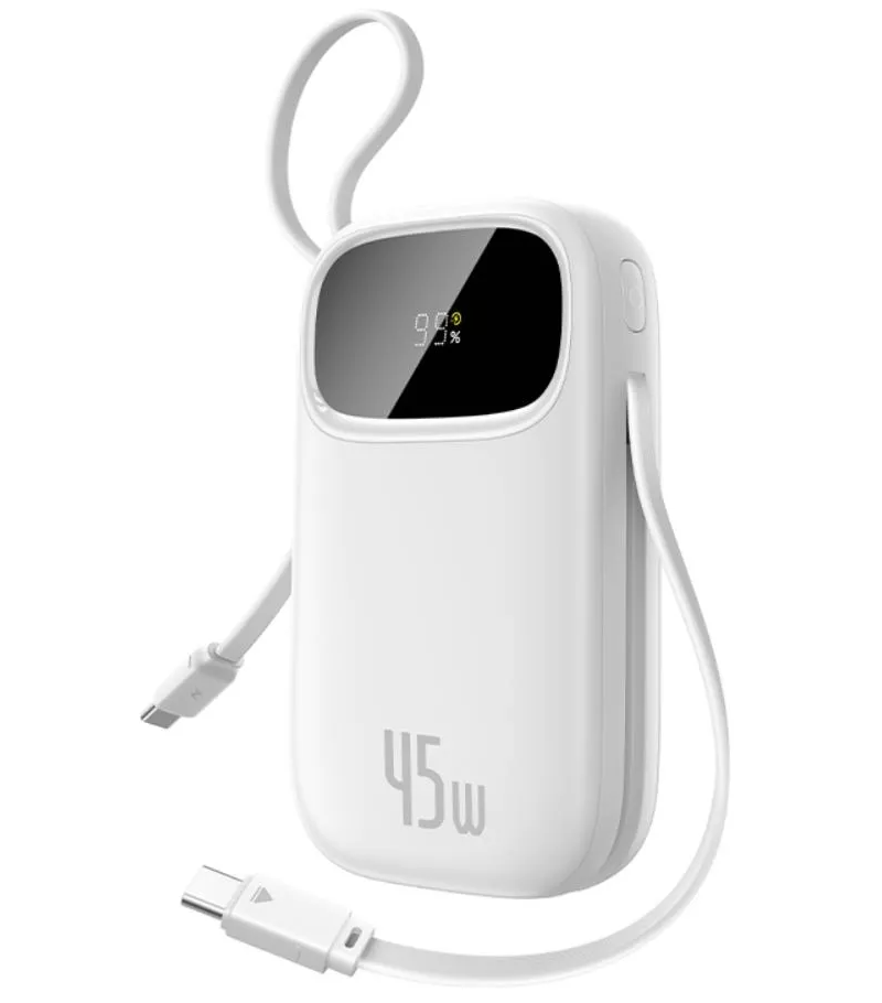 Baseus EnerFill FC31 External Battery, 20000mAh, 45W, QC + PD, 1 x Lightning - 1 x USB-A - 2 x USB-C, White P10082105213-00