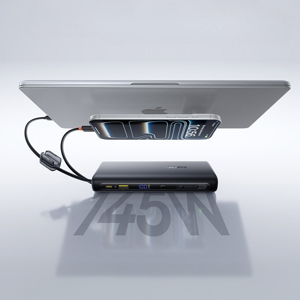 Externá batéria Baseus EnerFill FC41, 25000mAh, 145W, QC + PD, 1 x USB-A - 3 x USB-C, čierna E0028H03