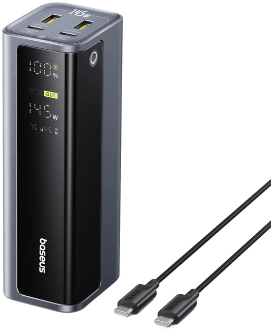Externá batéria Baseus EnerGeek GP12, 20800mAh, 145W, QC + PD, 2 x USB-A - 2 x USB-C, Sivá P10082109813-00