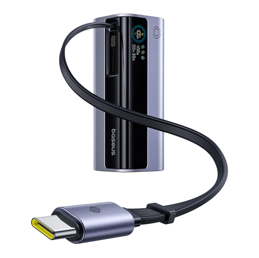 Externá batéria Baseus EnerGeek GR11, 10000mAh, 100W, QC + PD, 1 x USB-A - 2 x USB-C, Sivá E0027A01