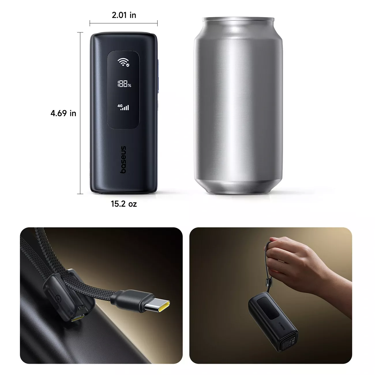 Externá batéria Baseus EnerGeek GX11, 20000mAh, 67W, QC + PD, 1 x USB-A - 2 x USB-C, Čierna E0025701