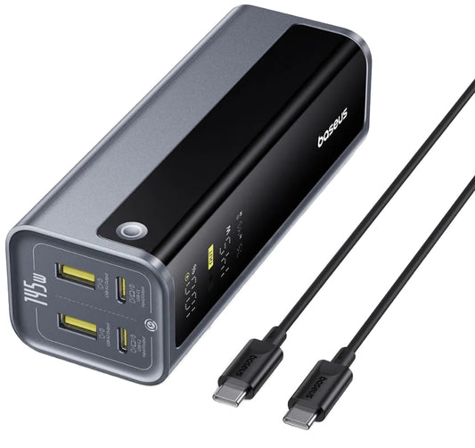 Externá batéria Baseus EnerGeek GP12, 20800mAh, 145W, QC + PD, 2 x USB-A - 2 x USB-C, Sivá P10082109813-00