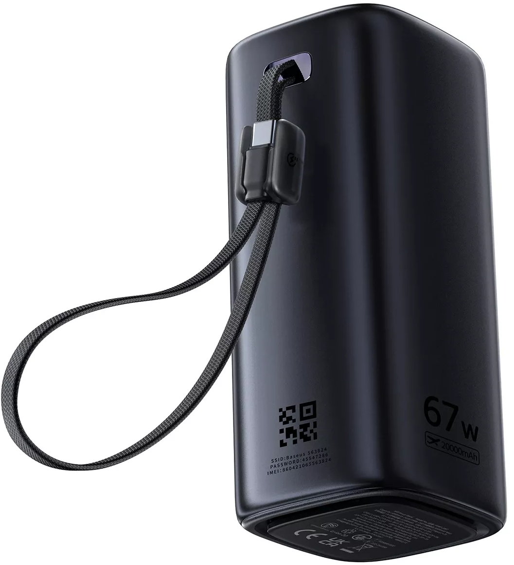 Externá batéria Baseus EnerGeek GX11, 20000mAh, 67W, QC + PD, 1 x USB-A - 2 x USB-C, Čierna E0025701