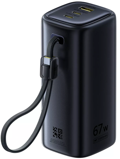 Externá batéria Baseus EnerGeek GX11, 20000mAh, 67W, QC + PD, 1 x USB-A - 2 x USB-C, Čierna E0025701