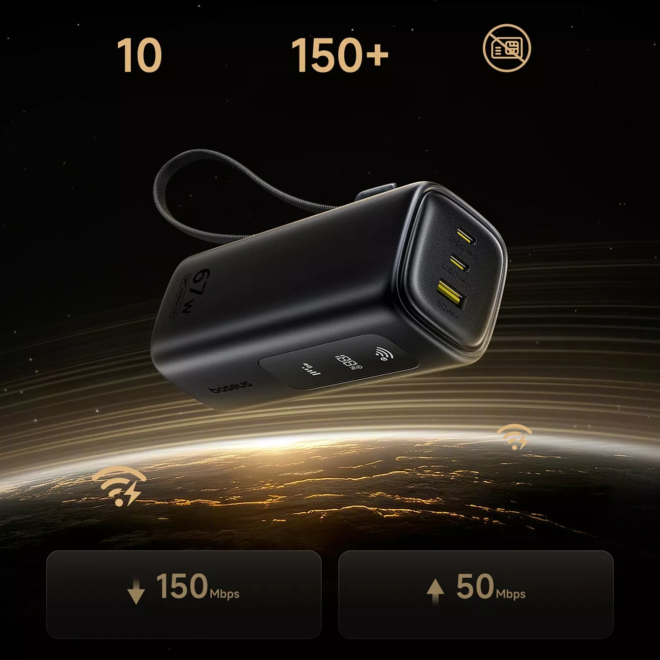 Externá batéria Baseus EnerGeek GX11, 20000mAh, 67W, QC + PD, 1 x USB-A - 2 x USB-C, Čierna E0025701