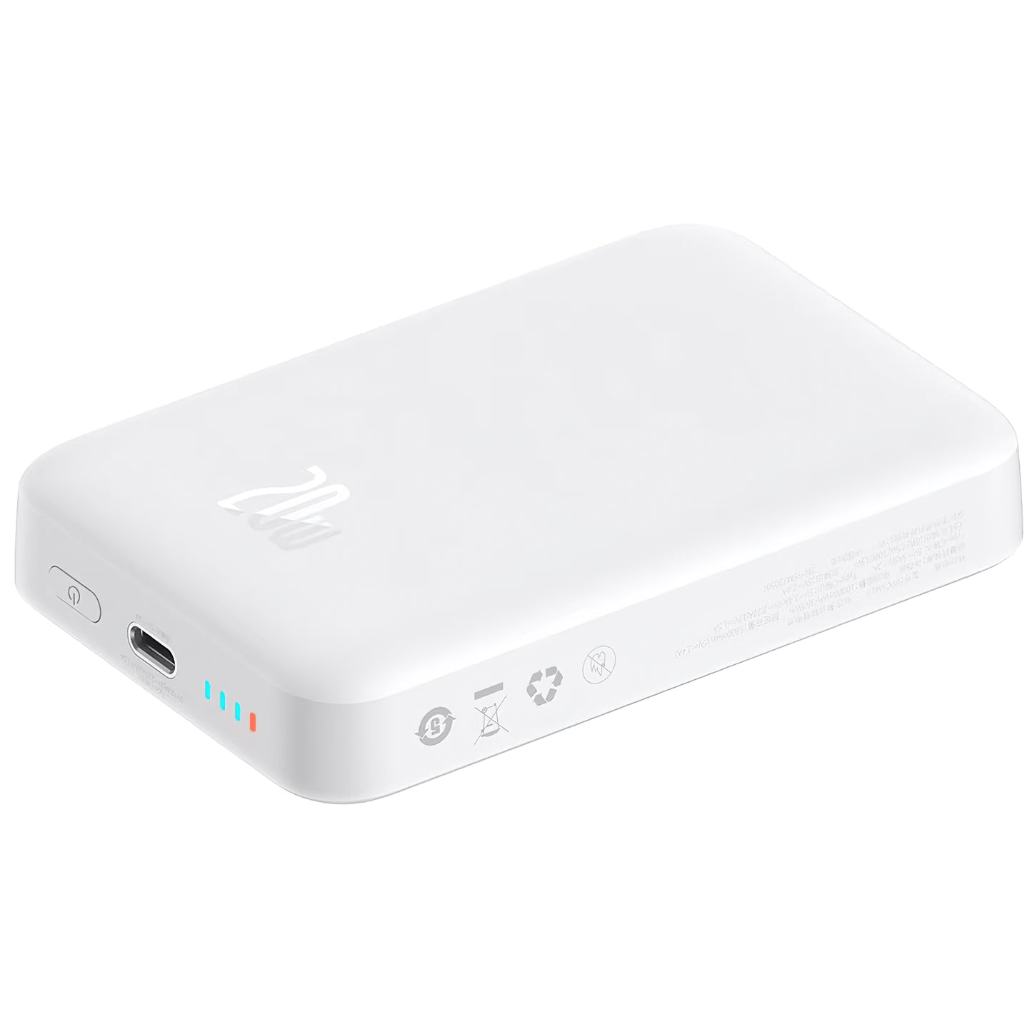 Externá batéria Baseus Magnetic Mini, 10000mAh, 20W, PD + FQI, 1 x USB-C, Biela P10059001223-00