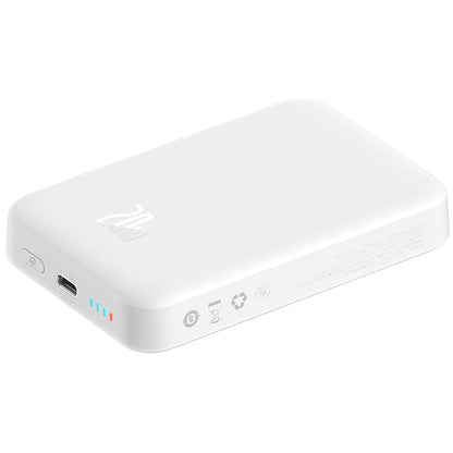 Externá batéria Baseus Magnetic Mini, 10000mAh, 20W, PD + FQI, 1 x USB-C, Biela P10059001223-00