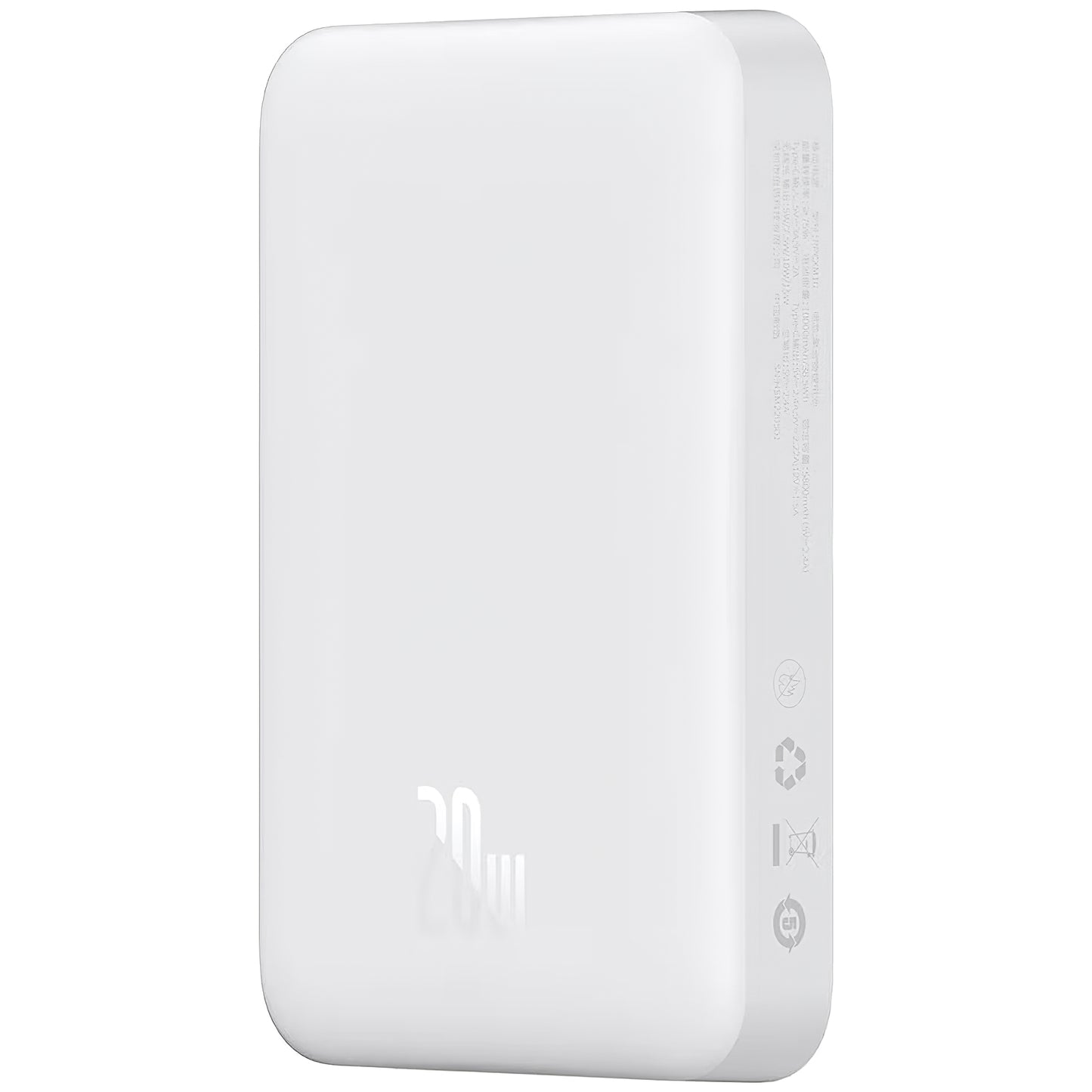 Externá batéria Baseus Magnetic Mini, 10000mAh, 20W, PD + FQI, 1 x USB-C, Biela P10059001223-00