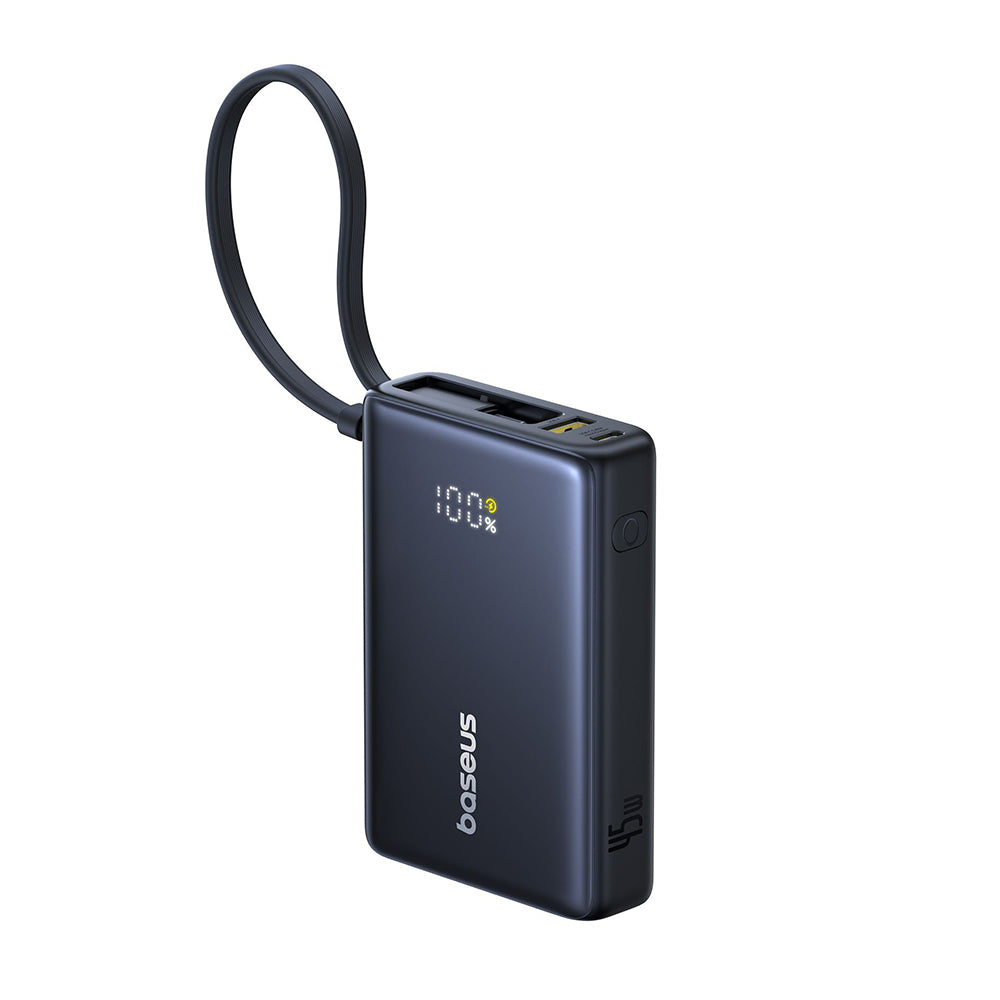 Externá batéria Baseus PicoGo, 10000mAh, 45W, QC + PD, 1 x USB-A - 2 x USB-C, Čierna P10076803123-00
