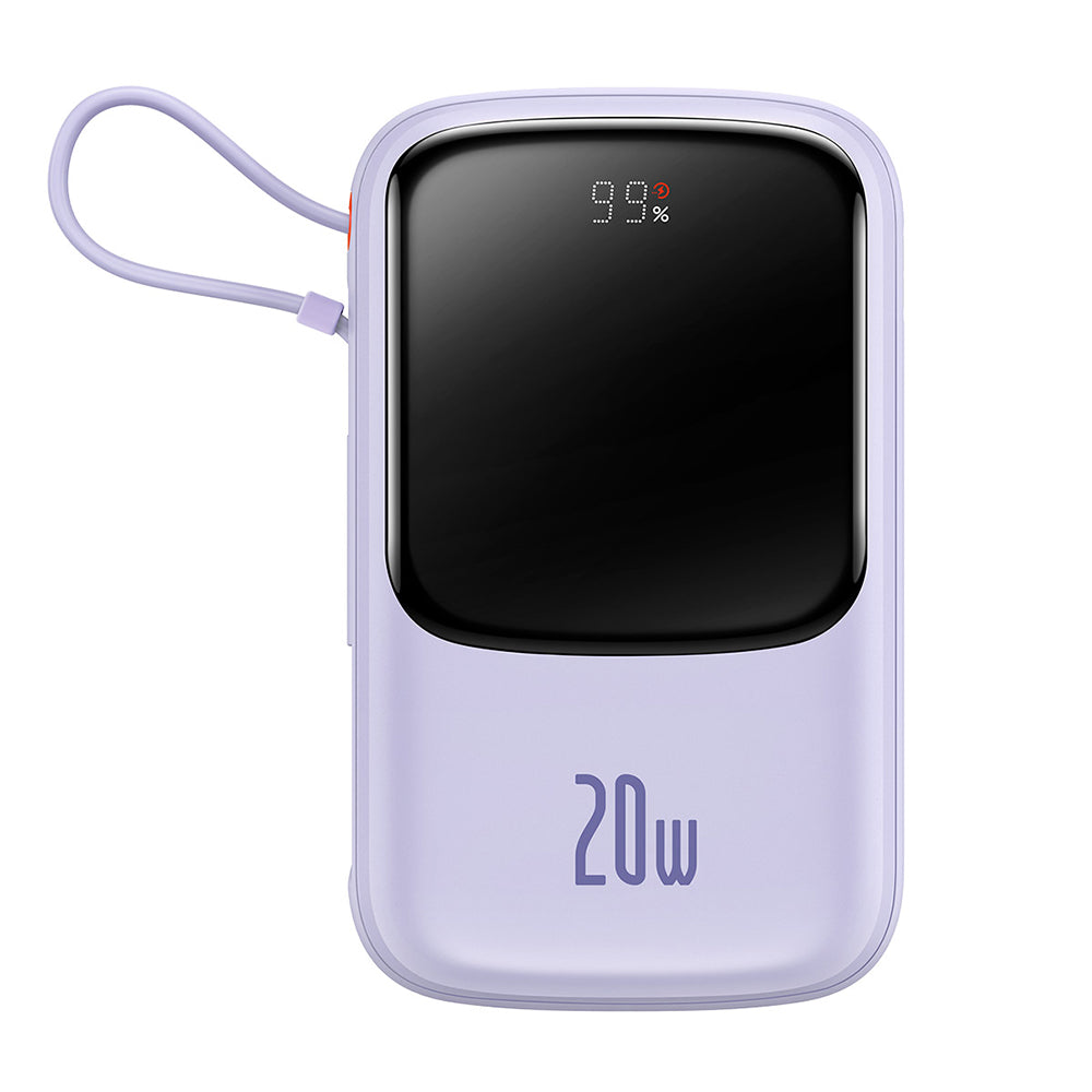 Externá batéria Baseus Qpow Pro, 20000mAh, 20W, QC + PD, 1 x Lightning - 1 x USB-A - 1 x USB-C, Fialová PPQD030005