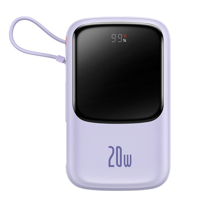 Externá batéria Baseus Qpow Pro, 20000mAh, 20W, QC + PD, 1 x Lightning - 1 x USB-A - 1 x USB-C, Fialová PPQD030005
