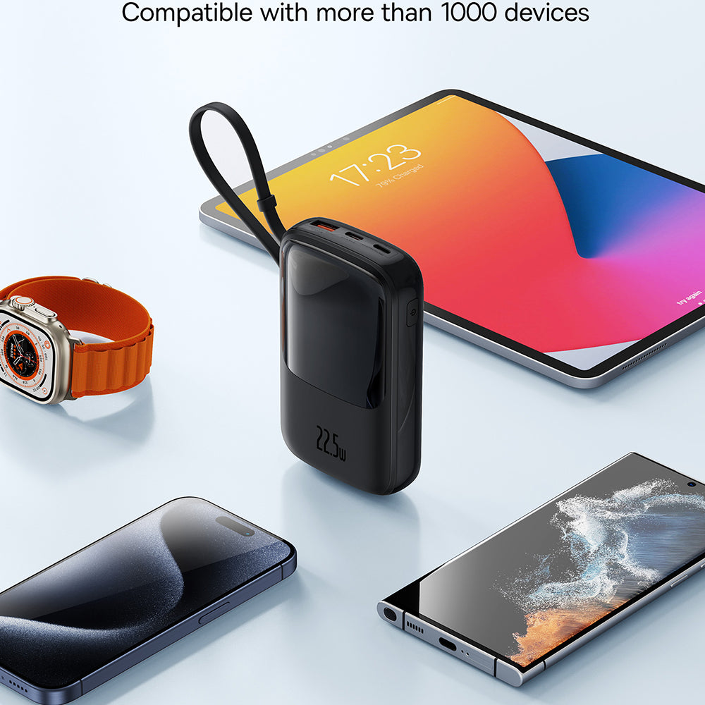 Externá batéria Baseus Qpow Pro+, 10000mAh, 22.5W, QC + PD, 1 x USB-A - 2 x USB-C, Čierna P10067101113-00