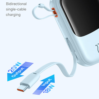 Externá batéria Baseus Qpow Pro+, 20000mAh, 22.5W, QC + PD, 1 x USB-A - 2 x USB-C, Modrá P10067103313-00