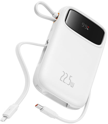 Externá batéria Baseus Qpow2, 10000mAh, 22.5W, QC + PD, 1 x Lightning - 1 x USB-A - 2 x USB-C, Biela P10055003223-00