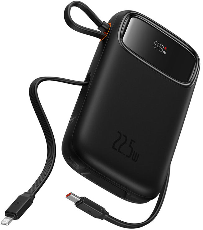 Externá batéria Baseus Qpow2, 10000mAh, 22.5W, QC + PD, 1 x Lightning - 1 x USB-A - 2 x USB-C, Čierna P10055003113-00