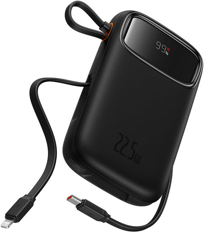 Externá batéria Baseus Qpow2, 10000mAh, 22.5W, QC + PD, 1 x Lightning - 1 x USB-A - 2 x USB-C, Čierna P10055003113-00