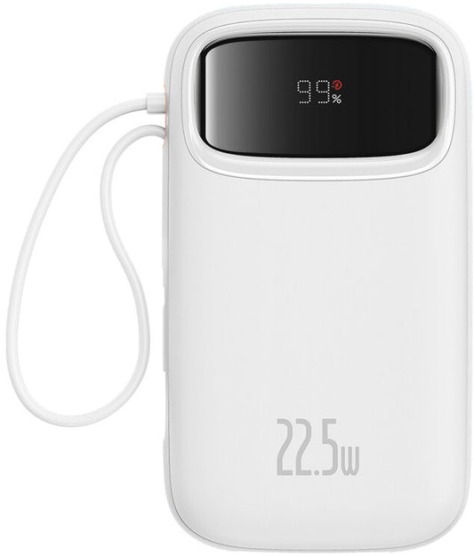Externá batéria Baseus Qpow2, 10000mAh, 22.5W, QC + PD, 1 x Lightning - 1 x USB-A - 2 x USB-C, Biela P10055003223-00