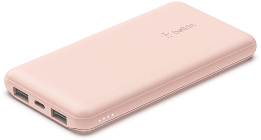 Externá batéria Belkin BoostCharge, 10000mAh, 15W, 1 x USB-C - 2 x USB-A, Ružová BPB011btRG