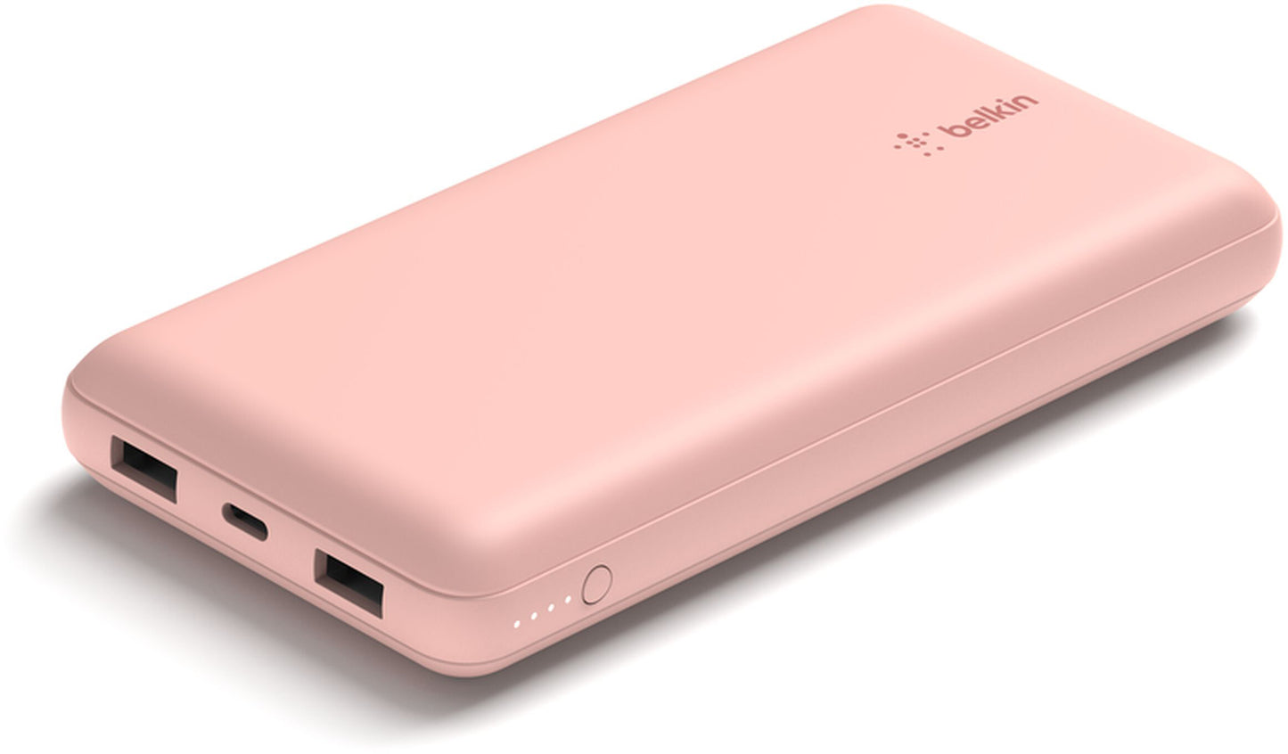 Externá batéria Belkin BoostCharge, 20000mAh, 15W, 1 x USB-C - 2 x USB-A, Ružovo zlatá BPB012btRG