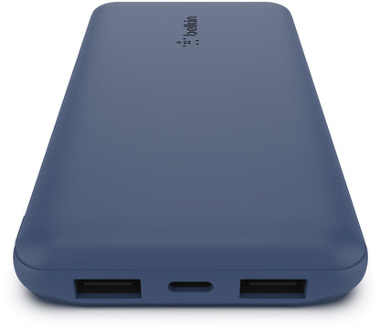 Externá batéria Belkin BoostCharge, 10000mAh, 15W, 1 x USB-C - 2 x USB-A, tmavomodrá BPB011btBL