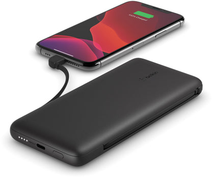 Externá batéria Belkin BoostCharge Plus, 10000mAh, 23W, QC + PD, 1 x Lightning - 2 x USB-C, čierna BPB006btBLK