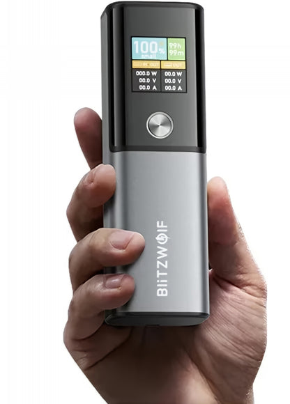 Externá batéria BlitzWolf BW-P23, 14000mAh, 100W, QC + PD, 1 x USB-A - 1 x USB-C, Sivá