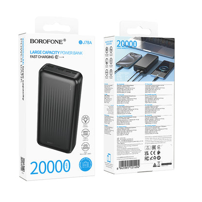 Externá batéria Borofone BJ78A Clever, 20000mAh, 10W, 2 x USB-A, Čierna