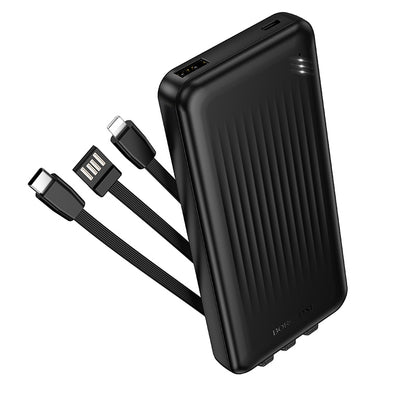 Externá batéria Borofone BJ79 Clever, 10000mAh, 10W, 1 x Lightning - 1 x USB-A - 1 x USB-C, Čierna
