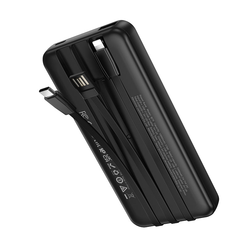 Externá batéria Borofone BJ79 Clever, 10000mAh, 10W, 1 x Lightning - 1 x USB-A - 1 x USB-C, Čierna
