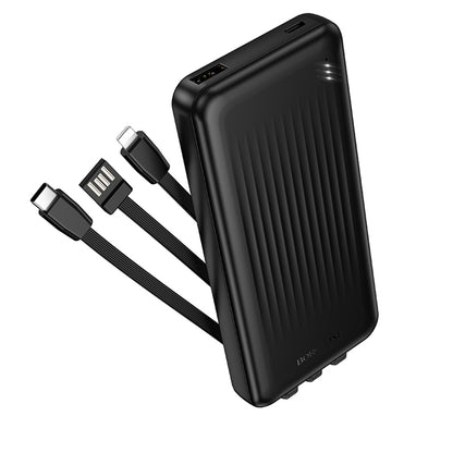 Externá batéria Borofone BJ79 Clever, 10000mAh, 10W, 1 x Lightning - 1 x USB-A - 1 x USB-C, Čierna