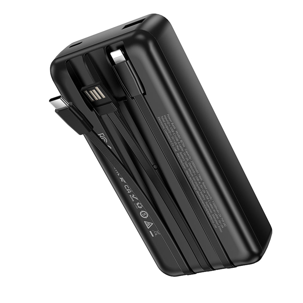 Externá batéria Borofone BJ79 Clever, 20000mAh, 10W, 1 x Lightning - 1 x USB-A - 1 x USB-C, Čierna