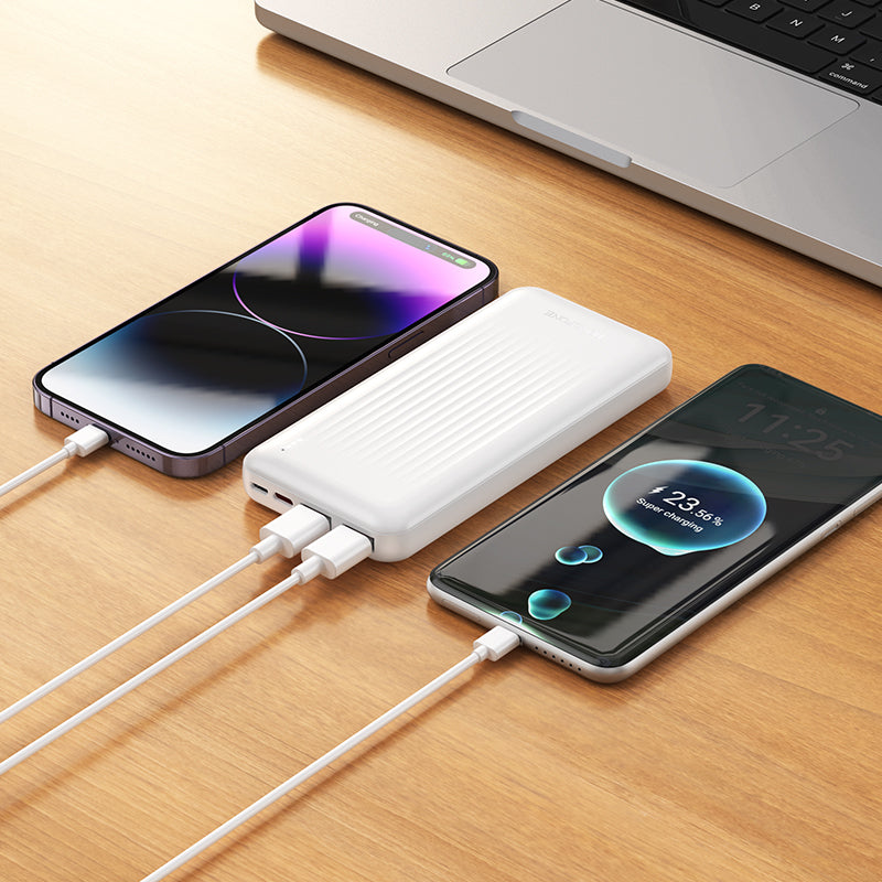 Externá batéria Borofone BJ80A Clever, 10000mAh, 22.5W, QC + PD, 1 x USB-C - 2 x USB-A, Biela