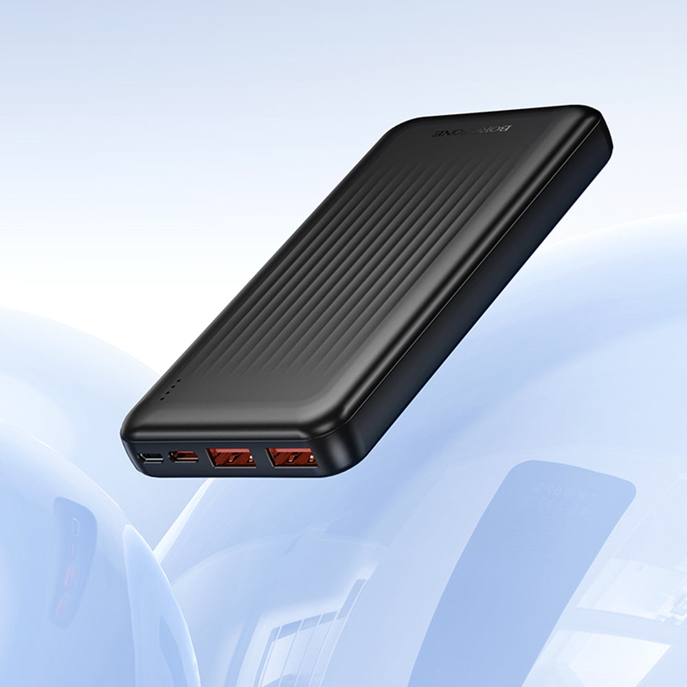 Externá batéria Borofone BJ80A Clever, 10000mAh, 22.5W, QC + PD, 1 x USB-C - 2 x USB-A, Čierna