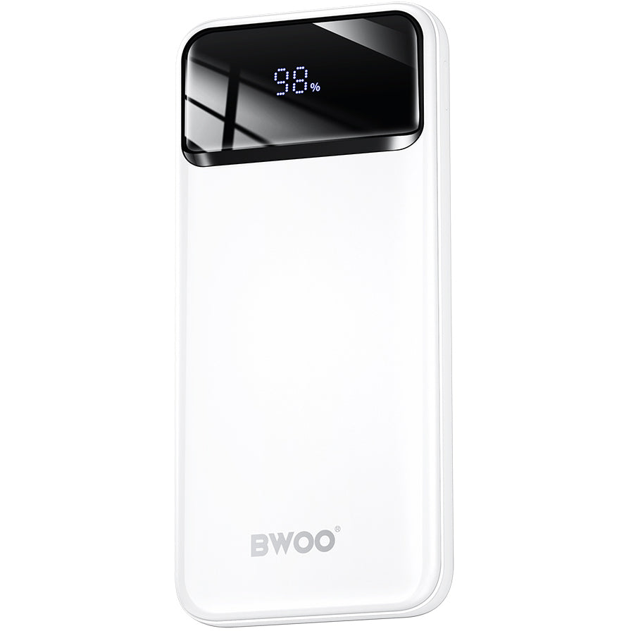 Externá batéria BWOO BO-P34, 10000mAh, 22,5W, QC + PD, 1 x USB-C - 2 x USB-A, biela