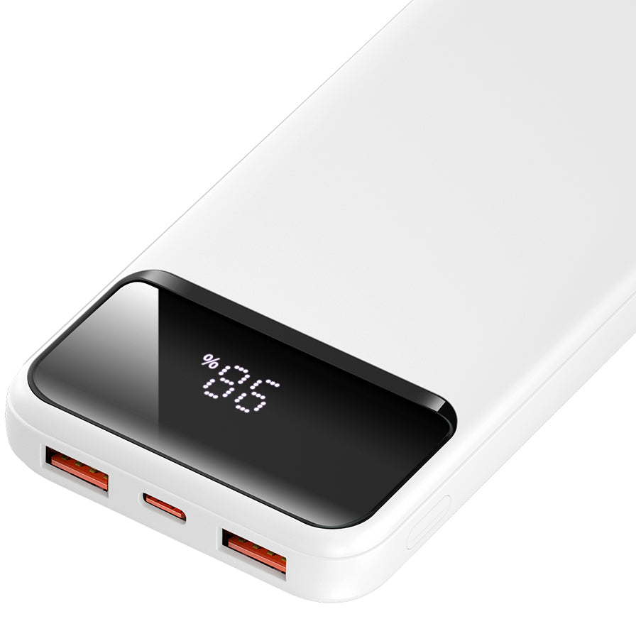 Externá batéria BWOO BO-P34, 10000mAh, 22,5W, QC + PD, 1 x USB-C - 2 x USB-A, biela