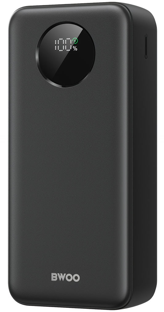 Externá batéria BWOO BO-P64, 30000mAh, 22.5W, QC + PD, 1 x USB-C - 2 x USB-A, Čierna