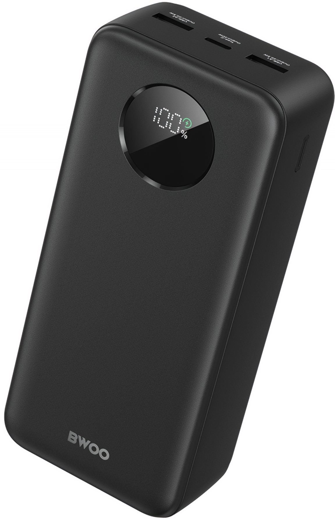 Externá batéria BWOO BO-P64, 30000mAh, 22.5W, QC + PD, 1 x USB-C - 2 x USB-A, Čierna