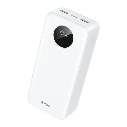 Externá batéria BWOO BO-P64, 30000mAh, 22.5W, QC + PD, 1 x USB-C - 2 x USB-A, Biela