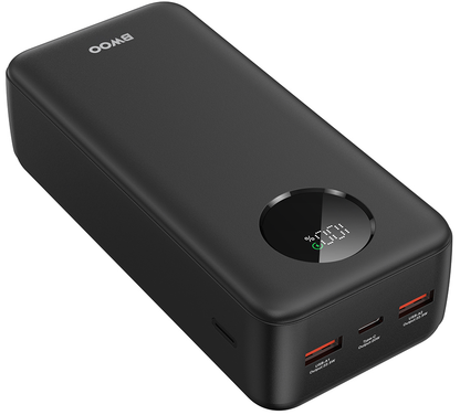 Externá batéria BWOO BO-P64, 30000mAh, 22.5W, QC + PD, 1 x USB-C - 2 x USB-A, Čierna