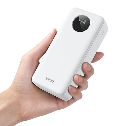 Externá batéria BWOO BO-P64, 30000mAh, 22.5W, QC + PD, 1 x USB-C - 2 x USB-A, Biela