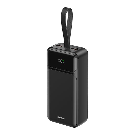 Externá batéria BWOO BO-P66, 30000mAh, 65W, QC + PD, 1 x USB-C - 2 x USB-A, Čierna