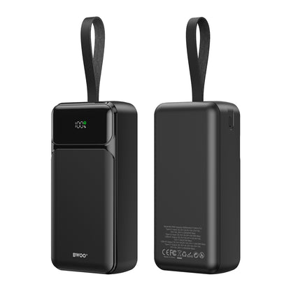 Externá batéria BWOO BO-P66, 30000mAh, 65W, QC + PD, 1 x USB-C - 2 x USB-A, Čierna