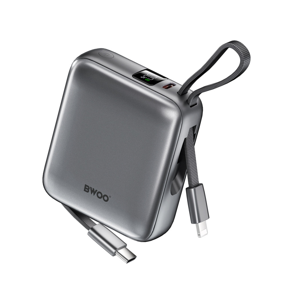Externá batéria BWOO BO-P74, 10000mAh, 22.5W, PD, 1 x Lightning - 2 x USB-C, Čierna
