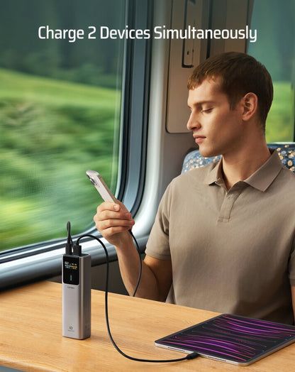 Externá batéria Cuktech, 10000mAh, 150W, QC + PD, 1 x USB-A - 1 x USB-C, Sivá CKPB100PGLBK