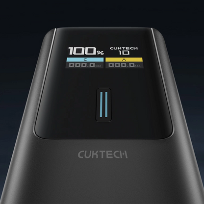 Externá batéria Cuktech, 10000mAh, 150W, QC + PD, 1 x USB-A - 1 x USB-C, Čierna CKPB100PGLBL