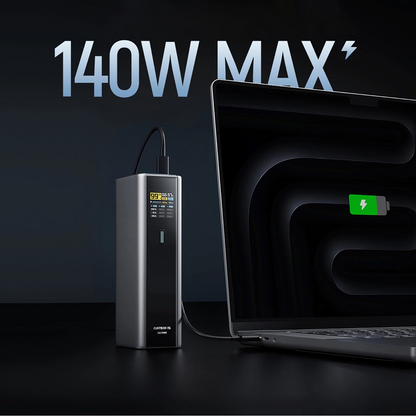 Externá batéria Cuktech, 20000mAh, 210W, QC + PD, 1 x USB-A - 2 x USB-C, Sivá CKPB200UGLGR